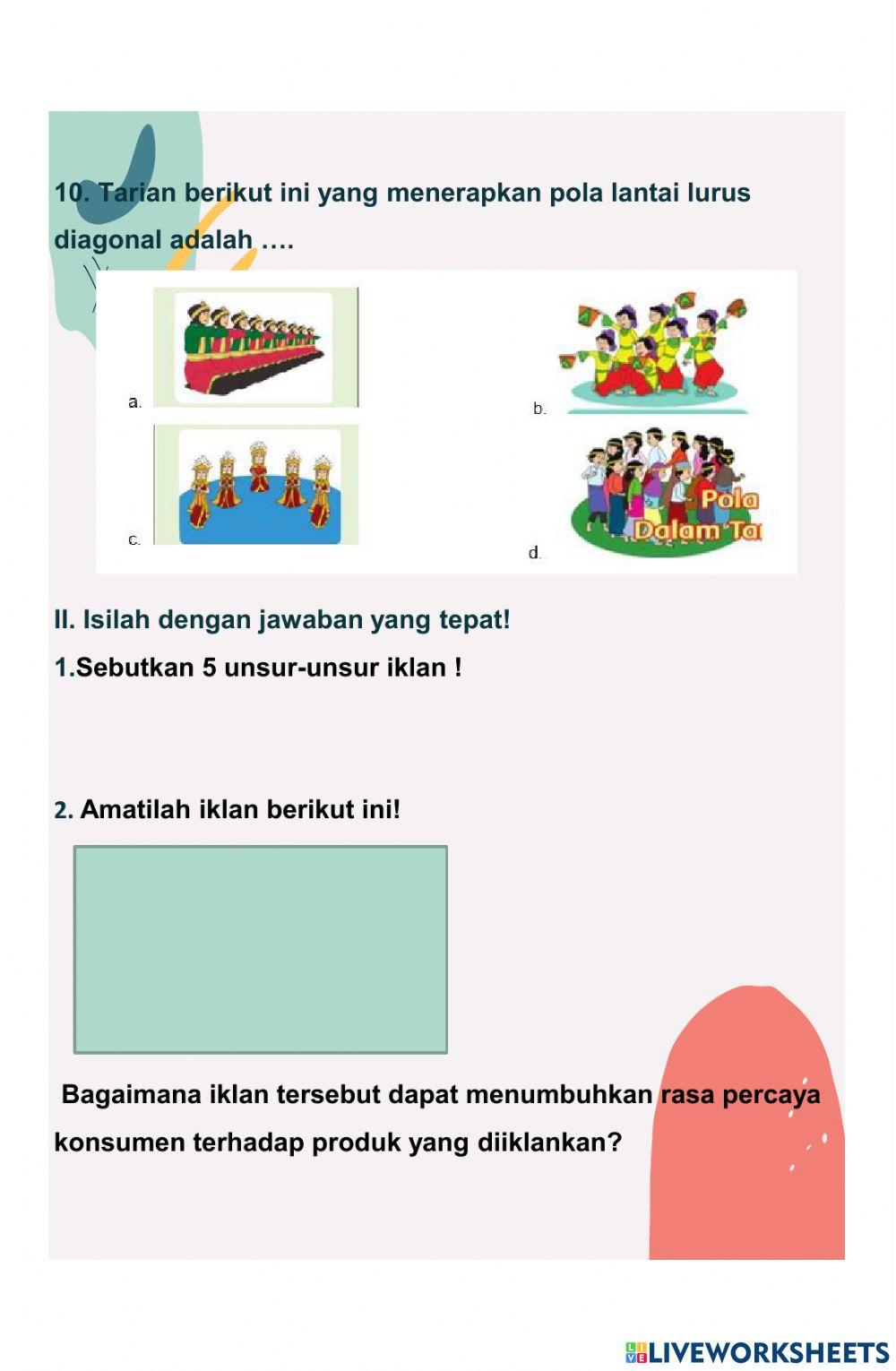 Soal evaluasi pembelajaran 2