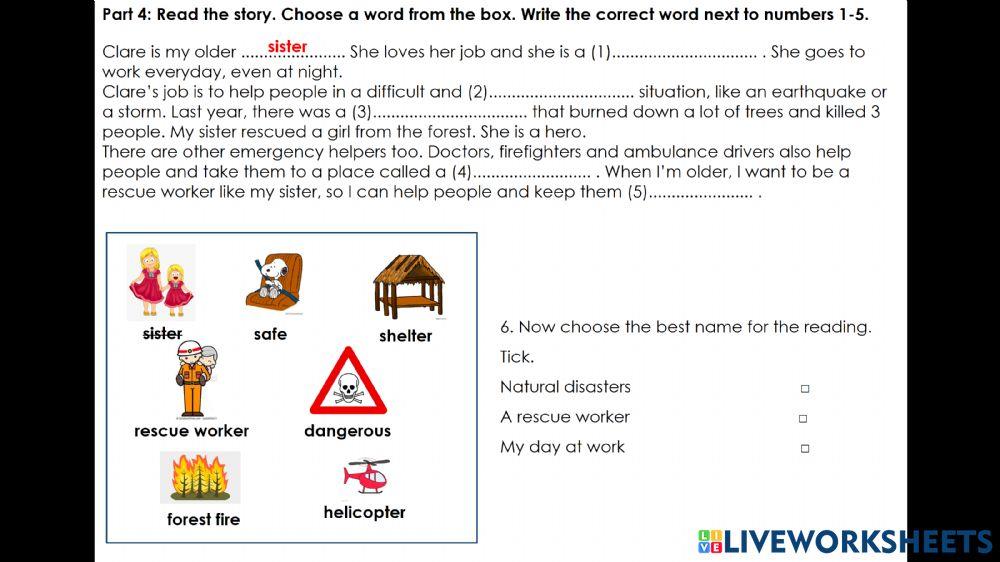 Read and Fill in the blanks