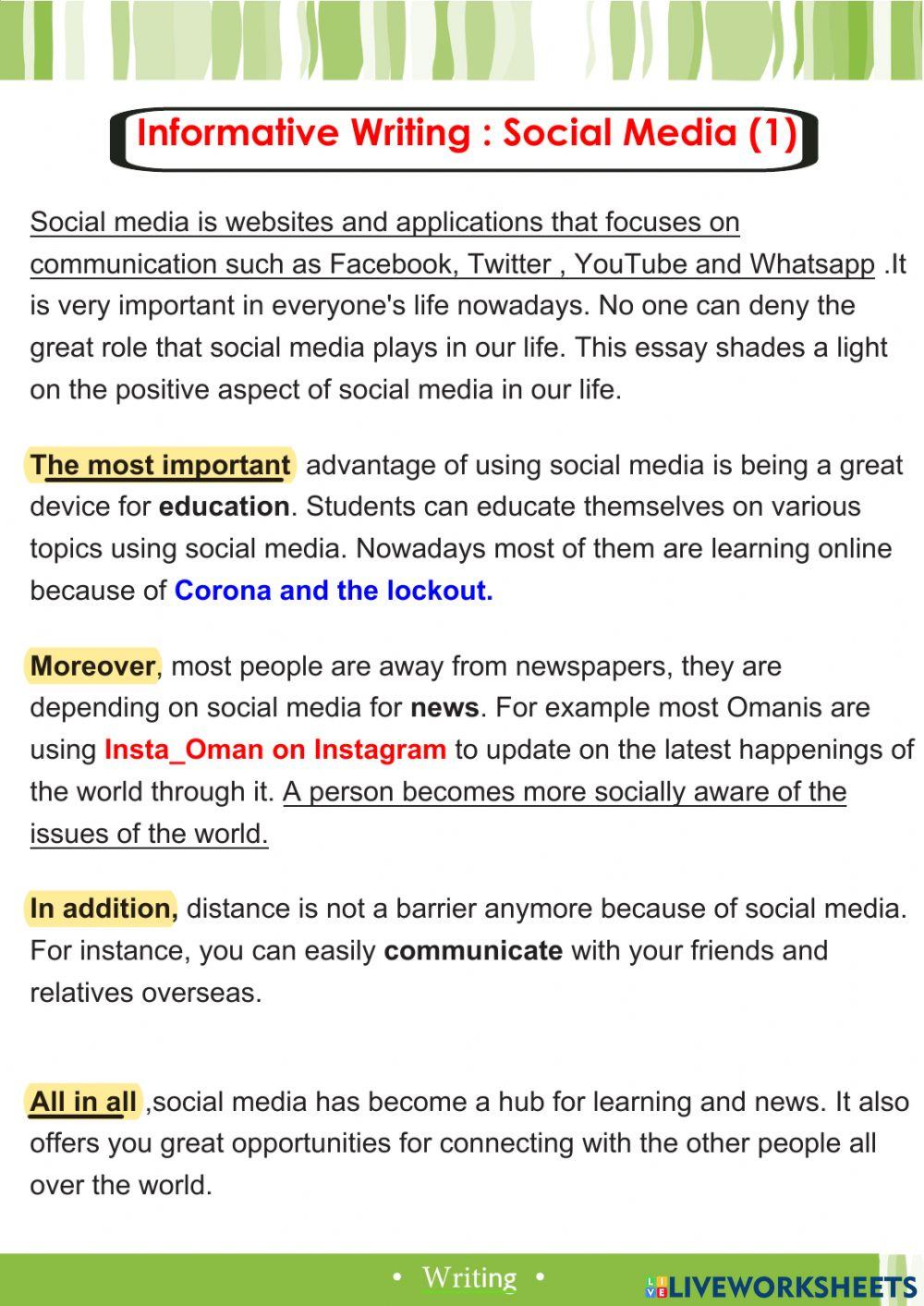 social-media-writing-sample-1-online-exercise-for-live-worksheets