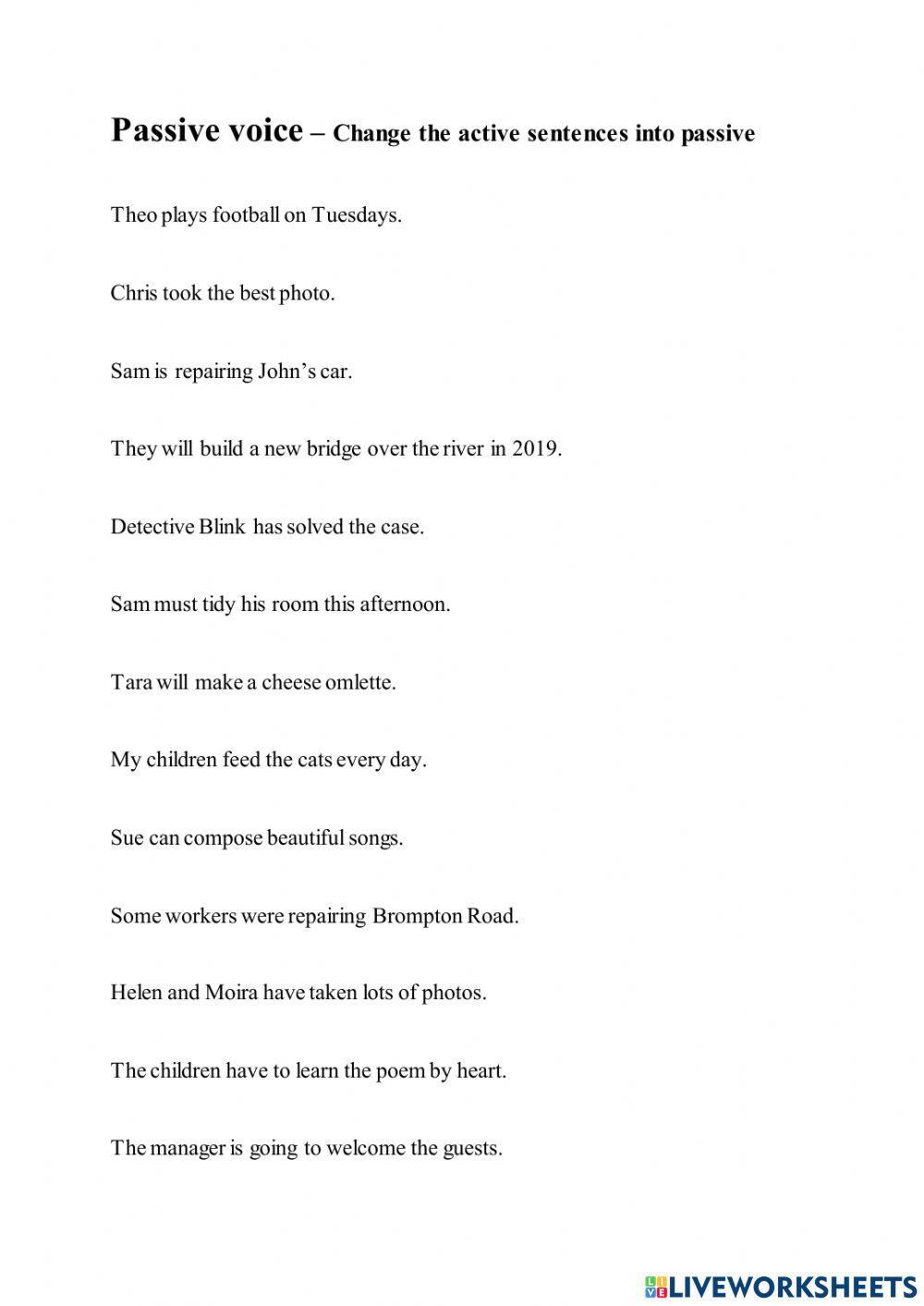 Passive voice - mixed tenses