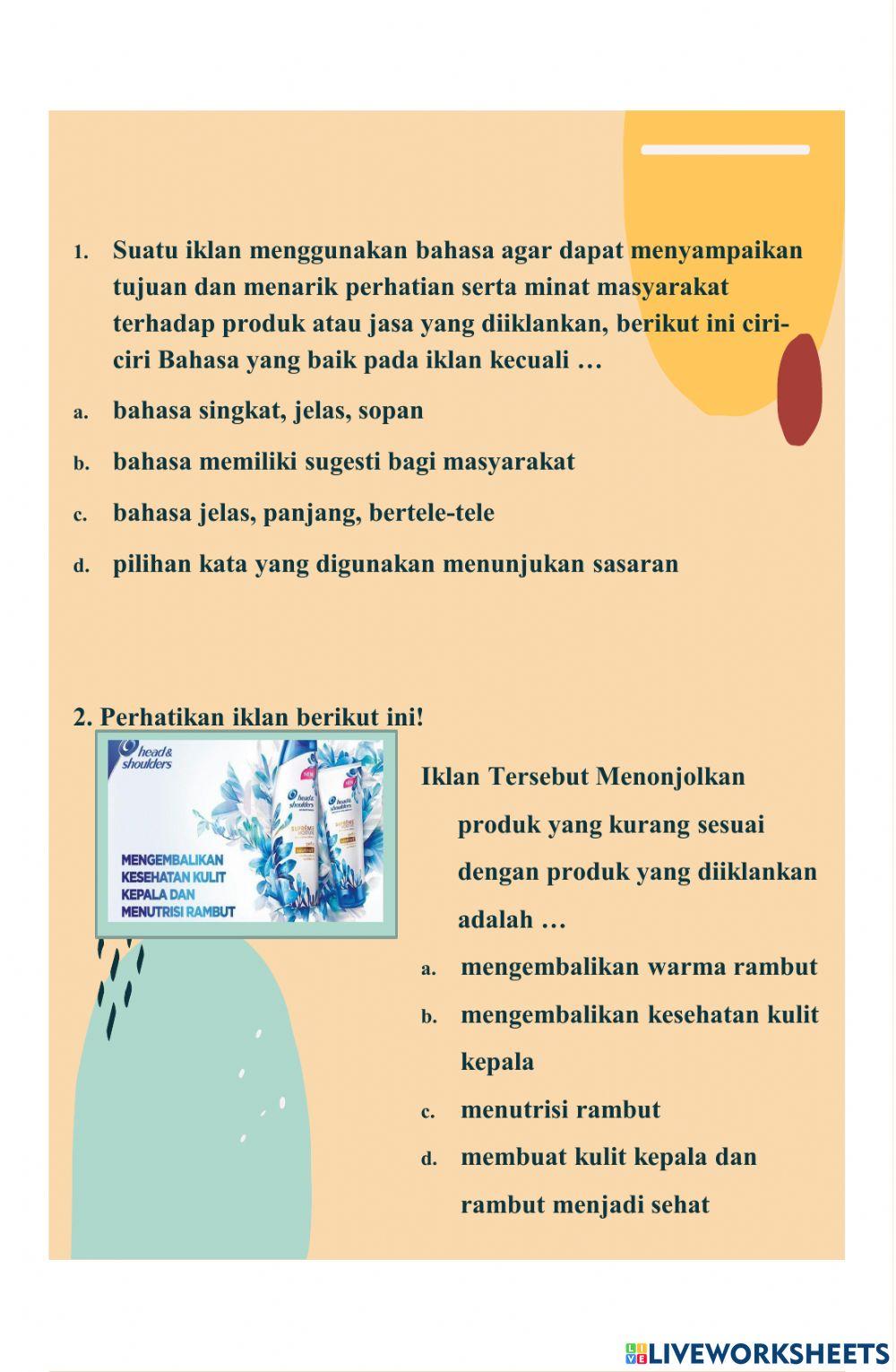 Soal evaluasi pembelajaran 3 dan 4