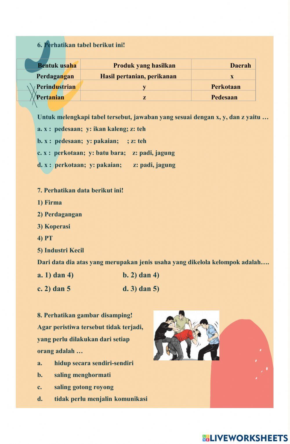 Soal evaluasi pembelajaran 3 dan 4