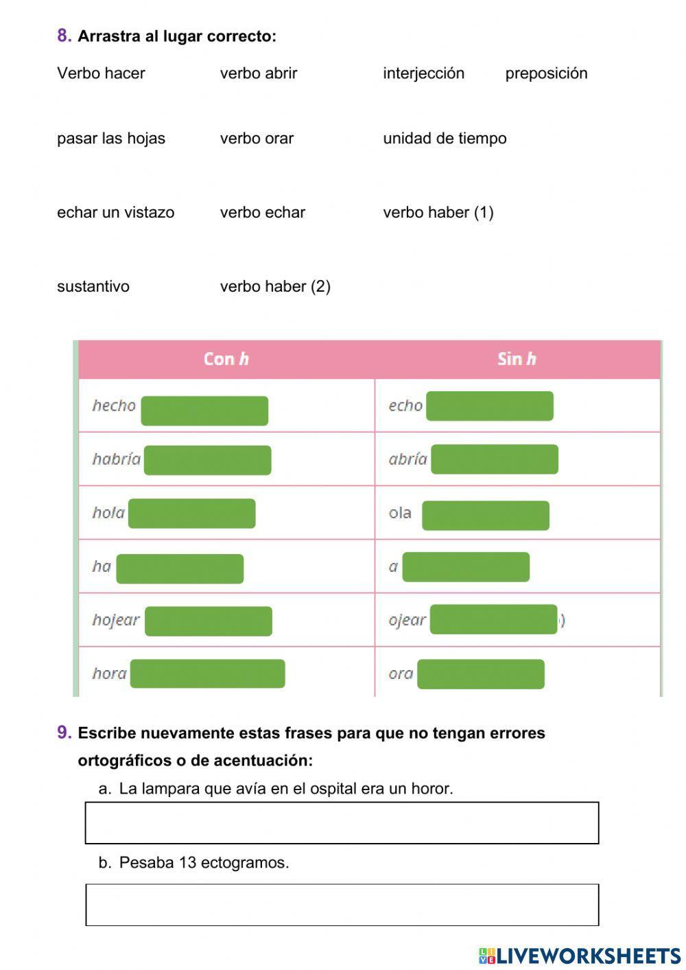 CONTROL TEMA 10 LENGUA CASTELLANA