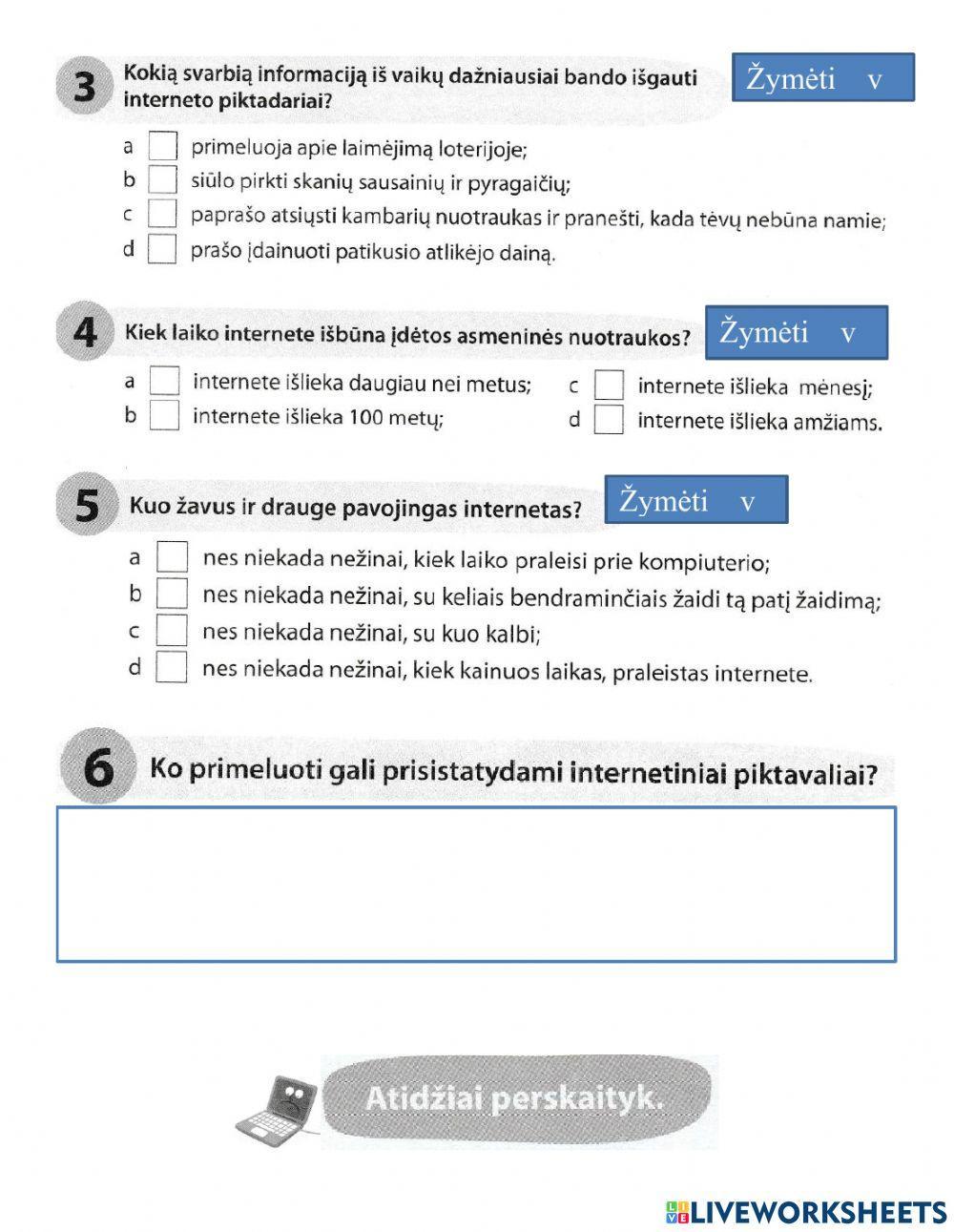 Teksto suvokimo testas Nr.8