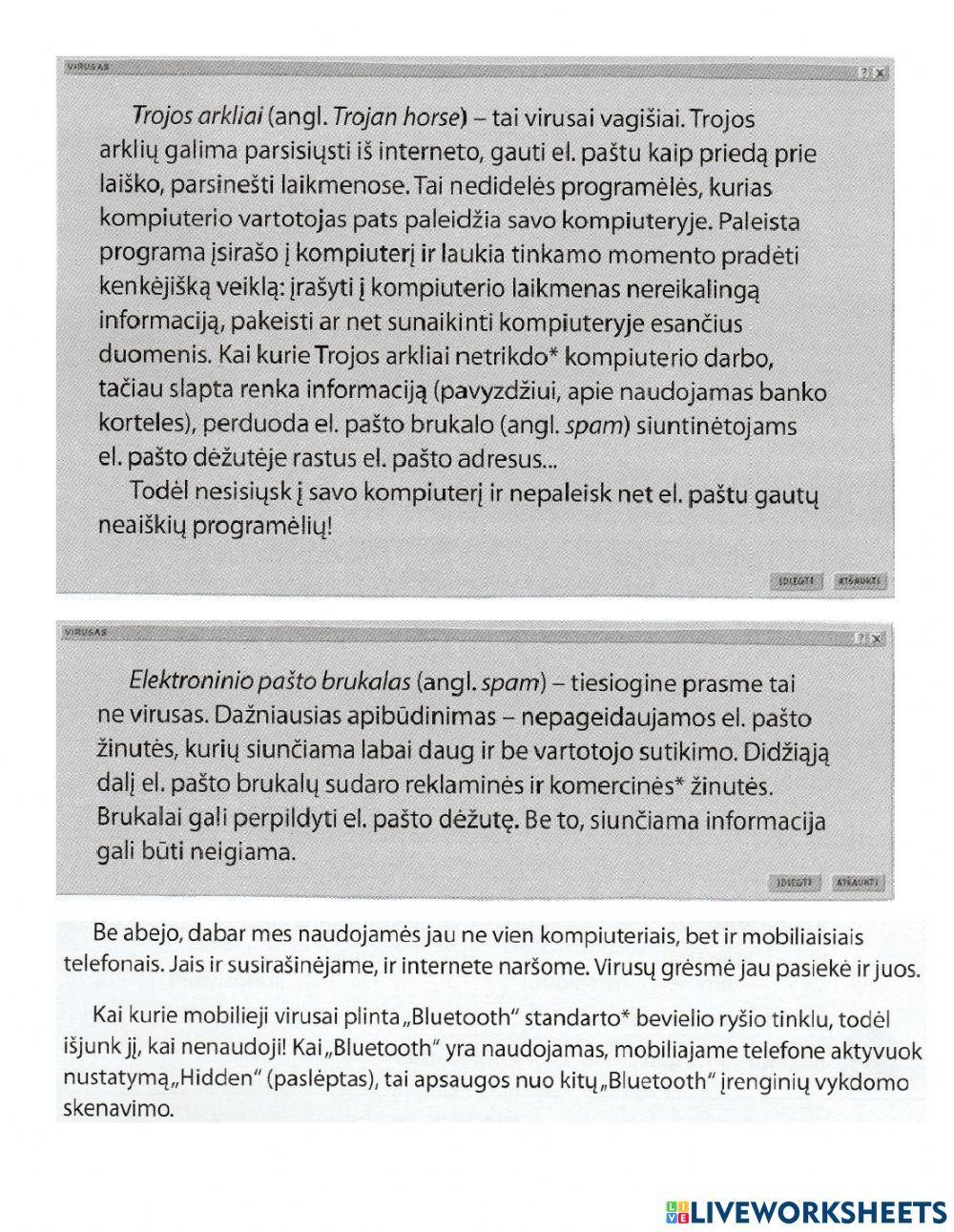 Teksto suvokimo testas Nr.8