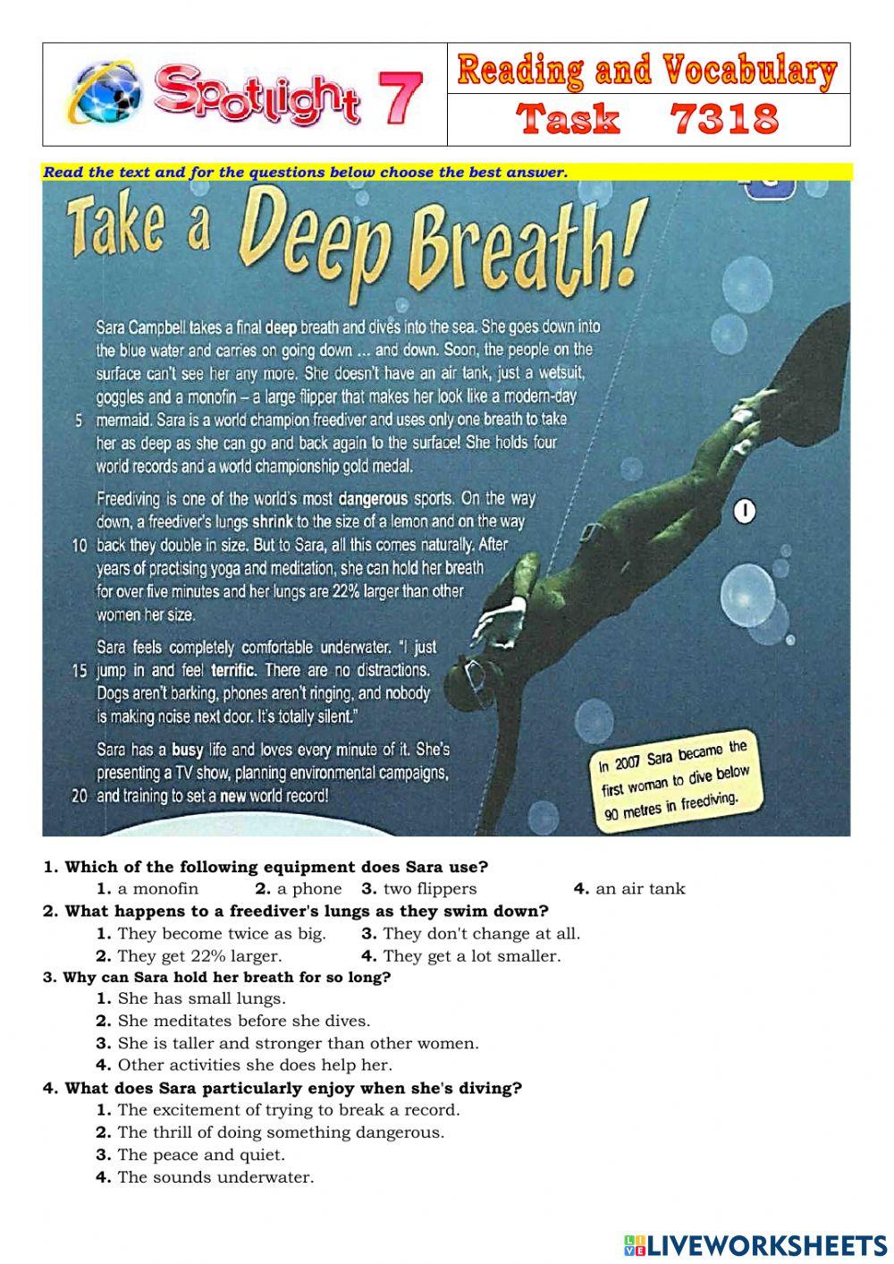 Spotlight 7 Task 7318