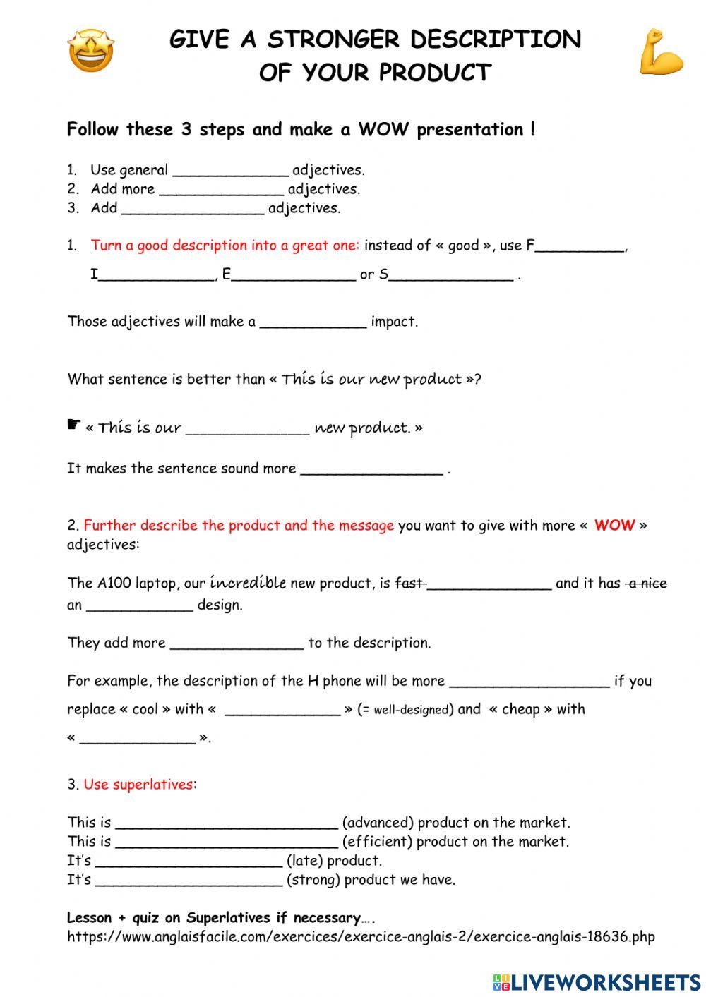 Give a stronger description of your product