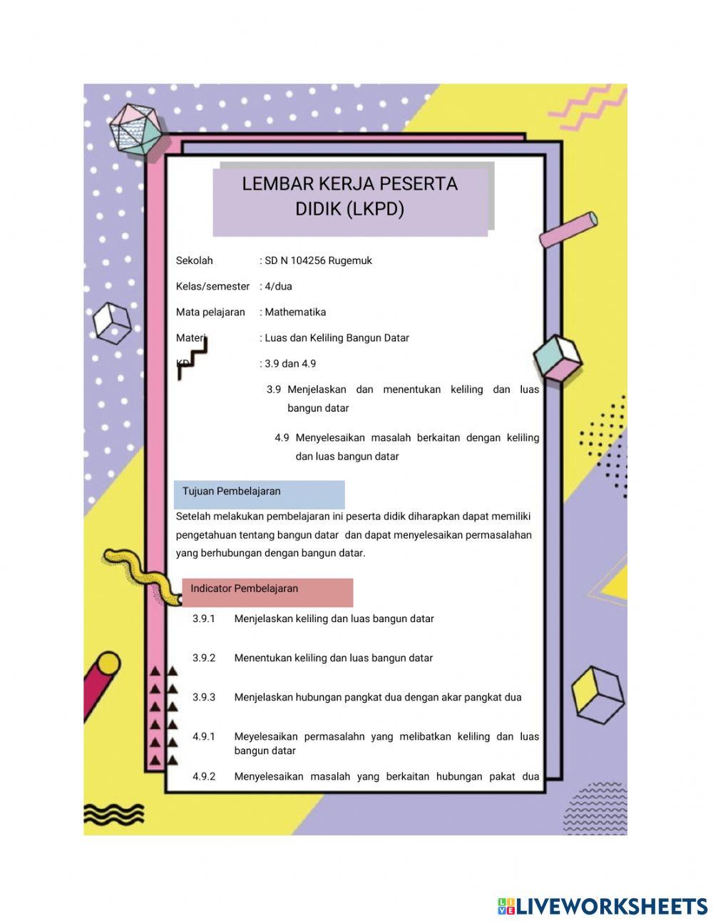 Keliling dan Luas Bangun Datar