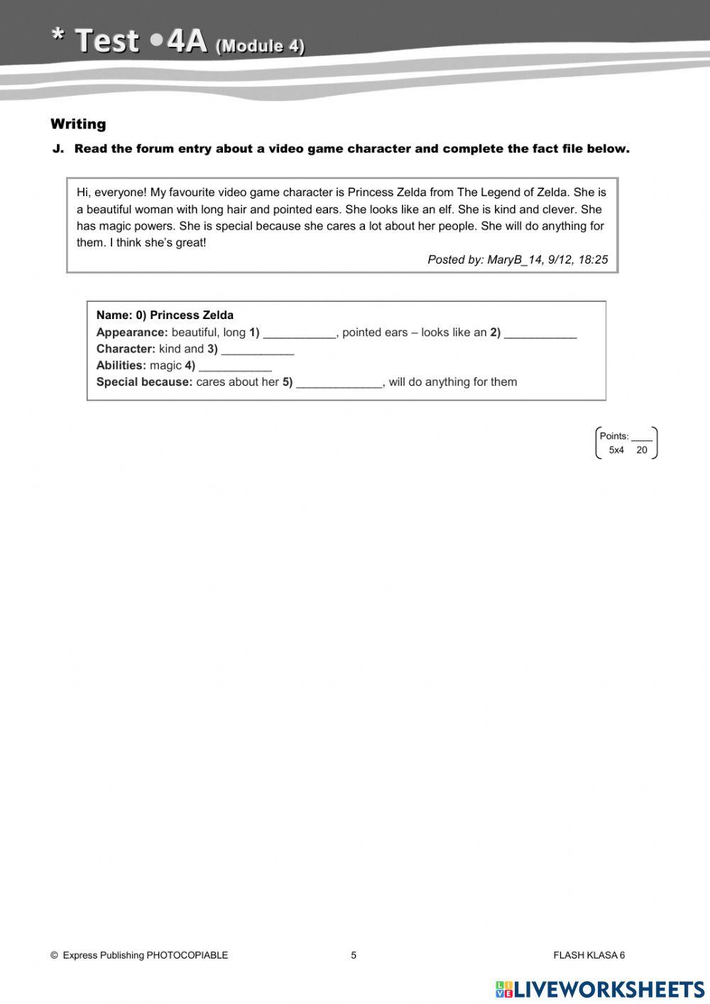 Test Module 4- klasa 6 Flash