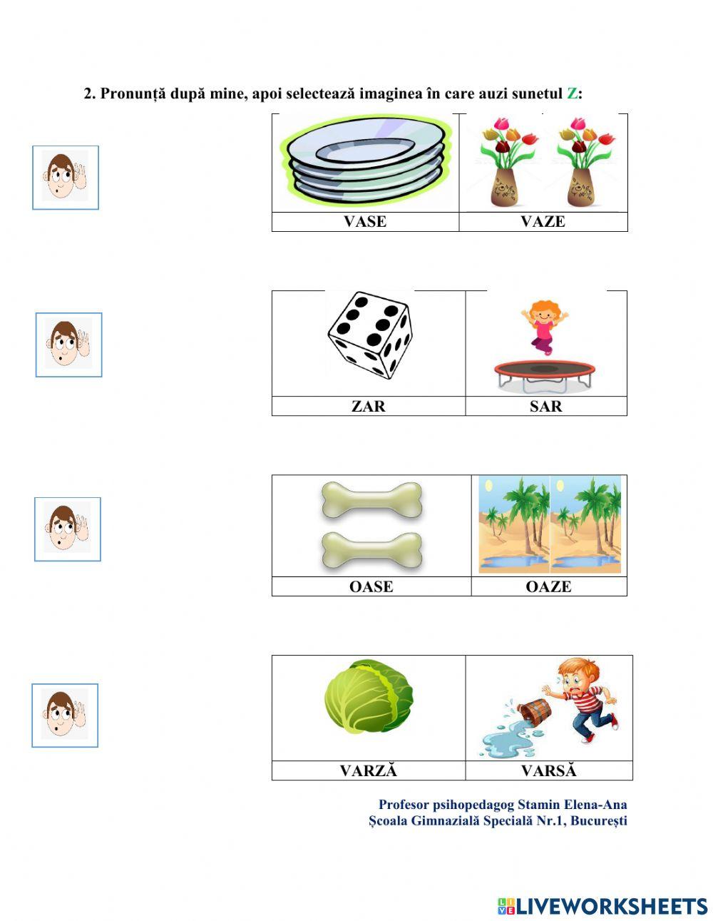 Exerciții pentru pronunția corectă a sunetului Z