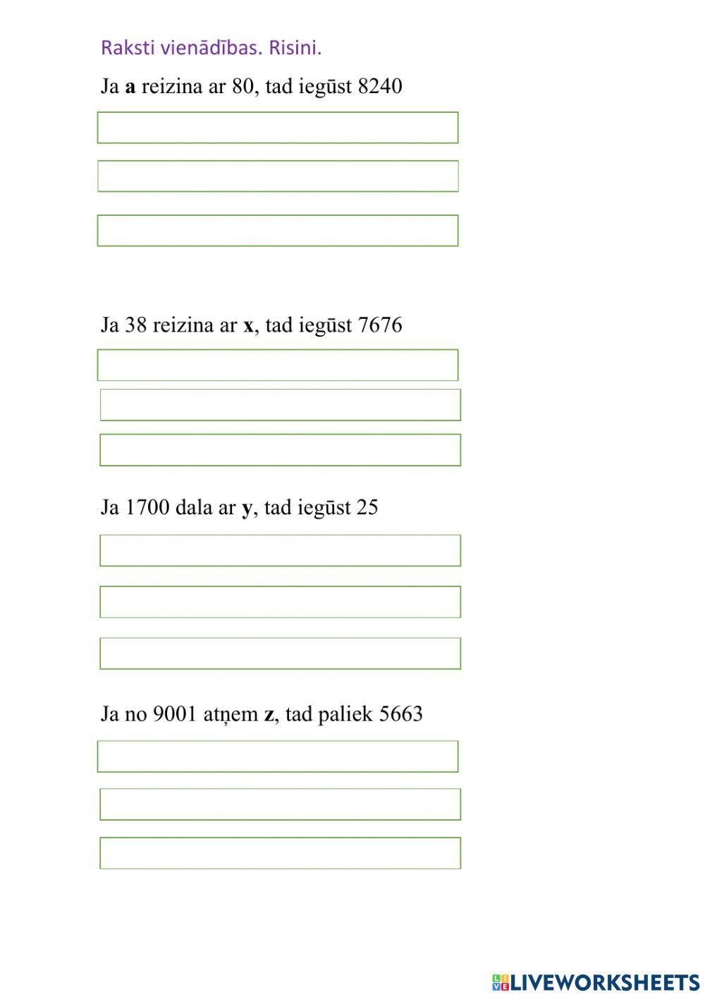 Nezināmo skaitļu meklēšana