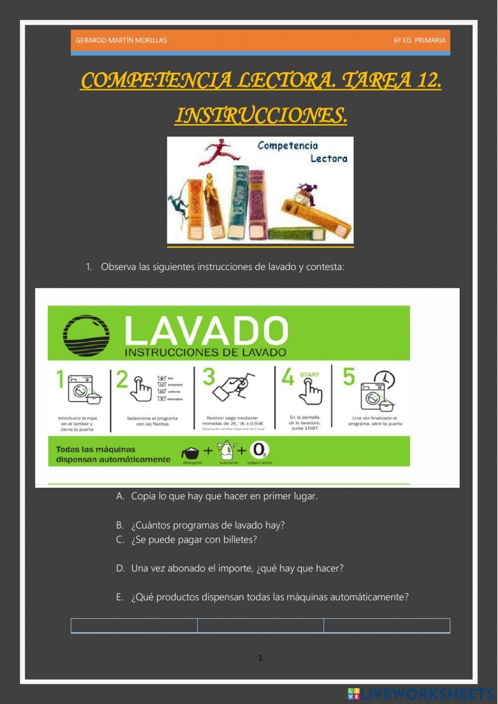 Competencia lectora. Tarea 12.