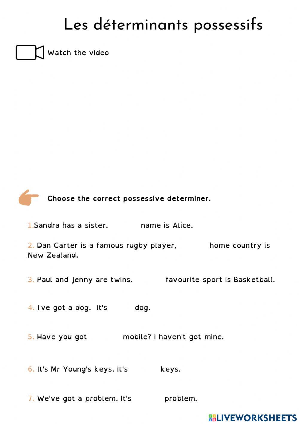 Possessive adjective