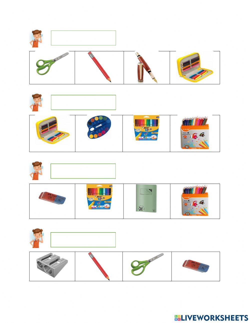 Evaluarea limbajului receptiv- Rechizitele