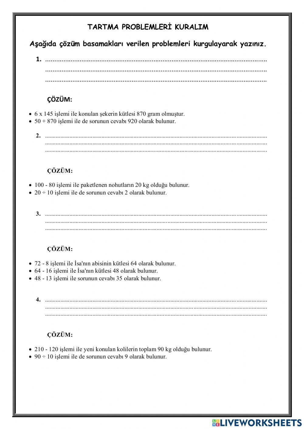 Tartma problemi kurma