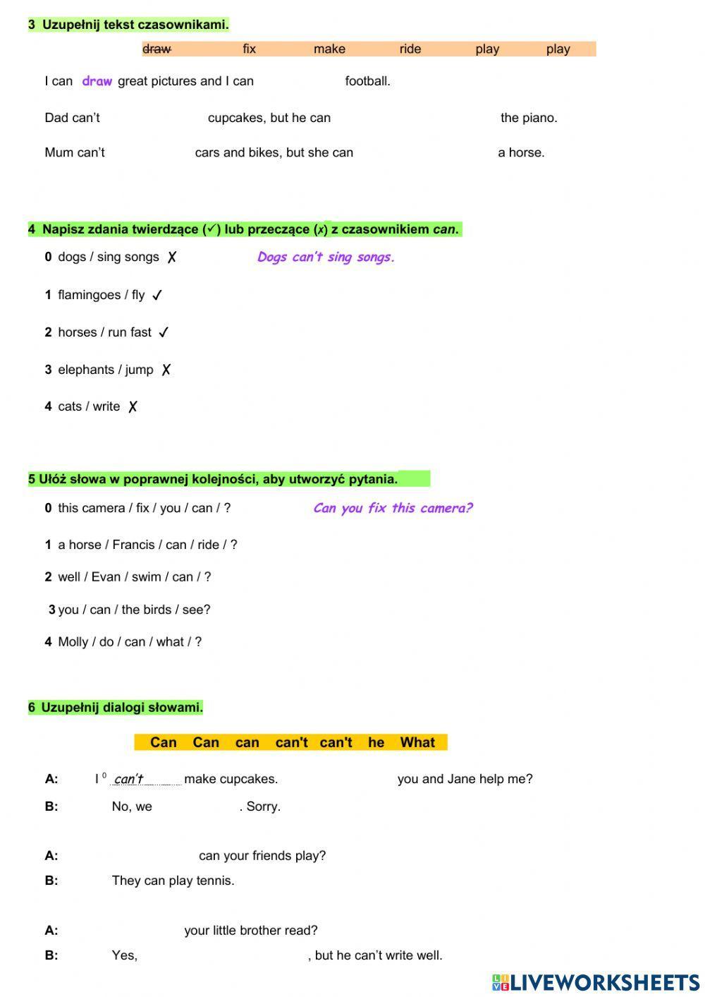 English class A1 test unit 5
