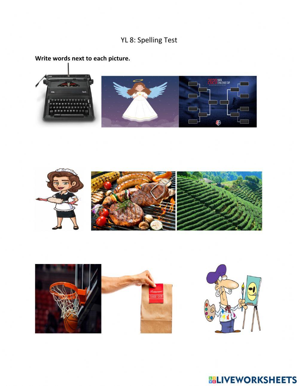 YL 8 Spelling Test