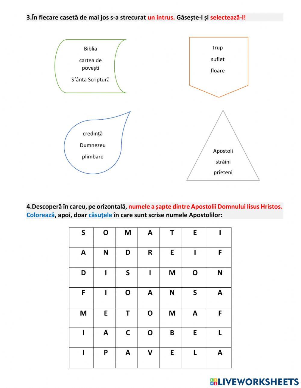 Clasa I-a, Evaluare - Omul este fiinta care crede in Dumnezeu