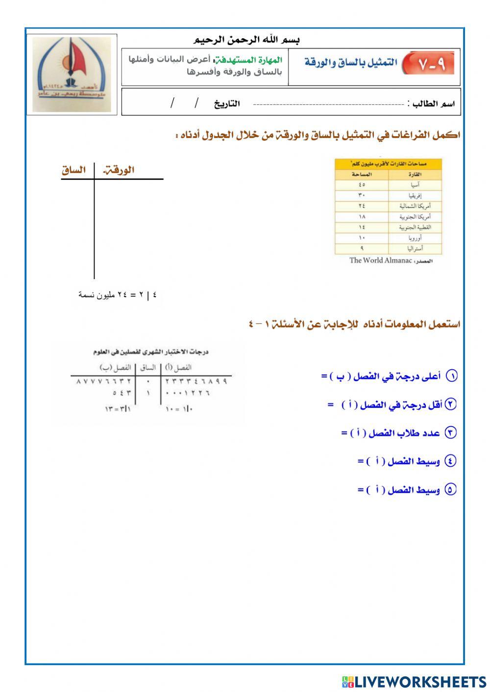 التمثيل بالساق ولورقة