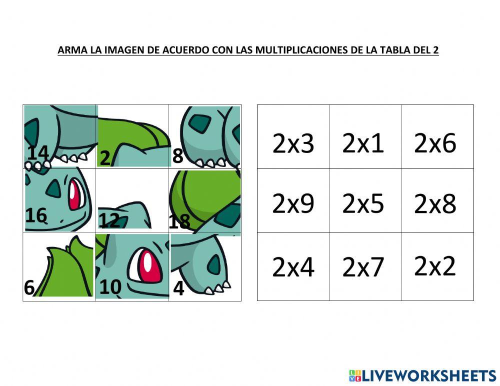 Puzzle tabla del 2