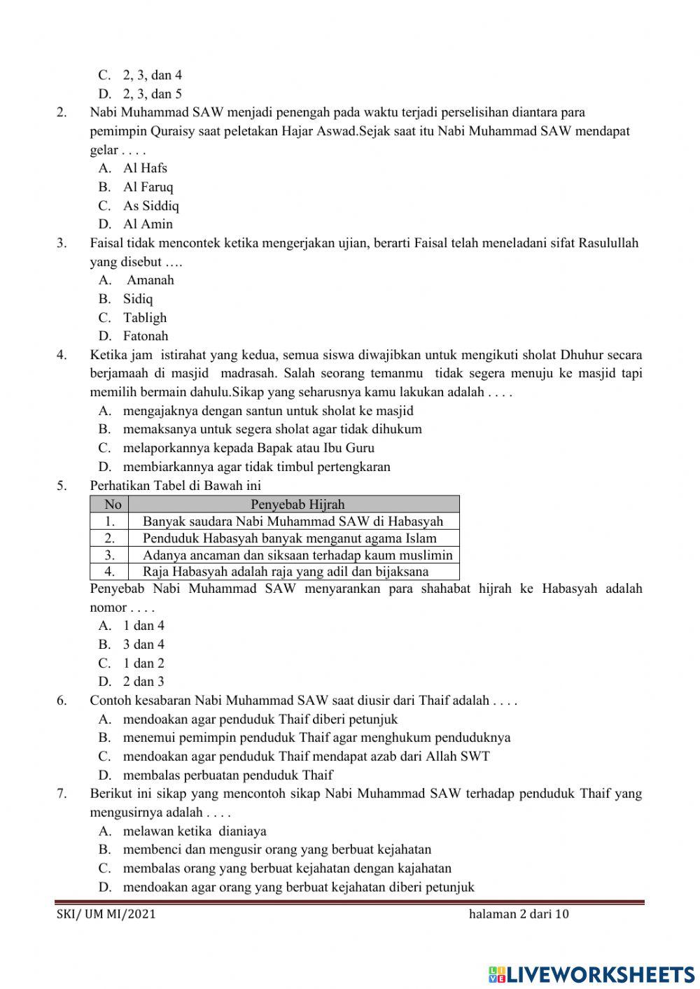 Umbks kelas 6 2020-2021