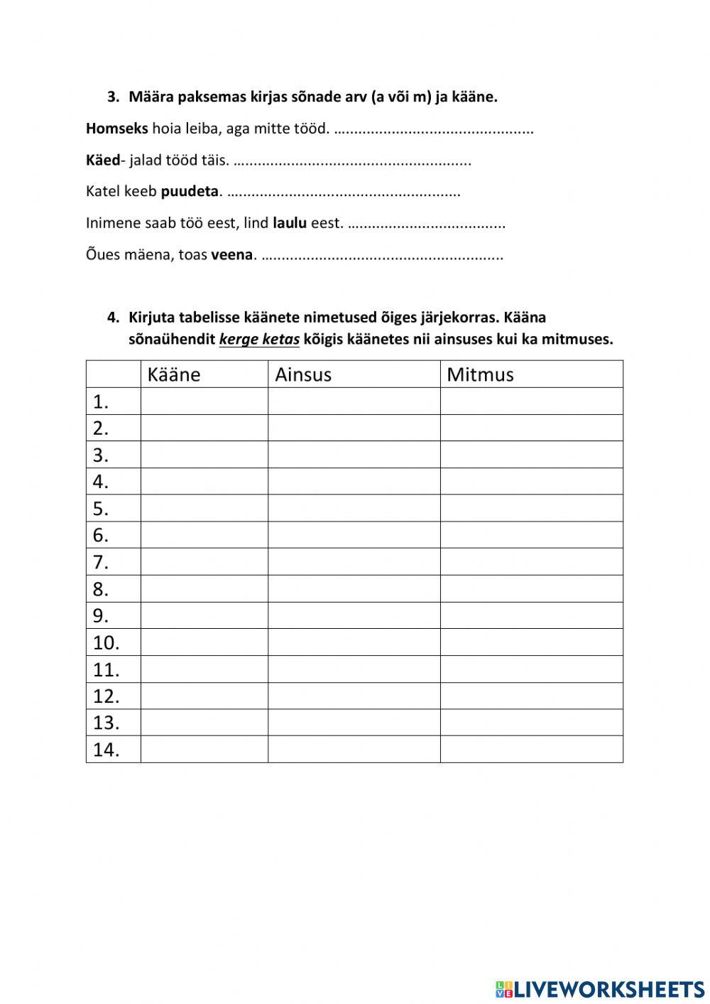 Eesti keele kontrolltöö nr 5