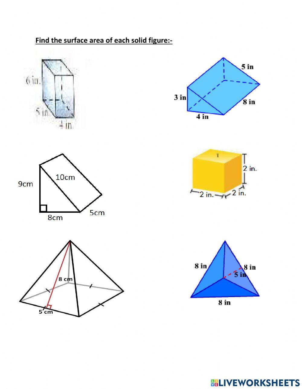 Surface area of prisms& pyramids
