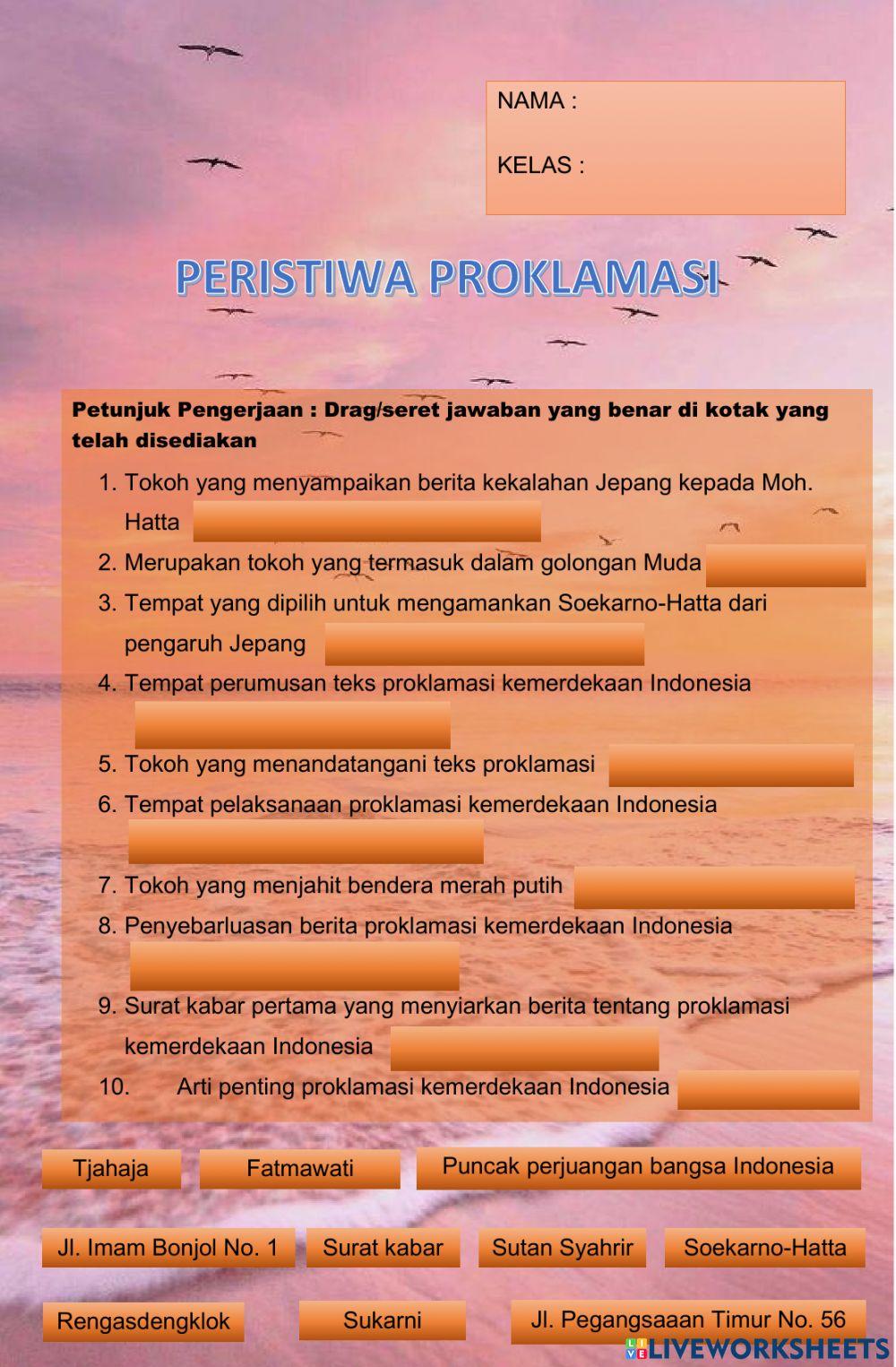 Kuis Proklamasi Kemerdekaan