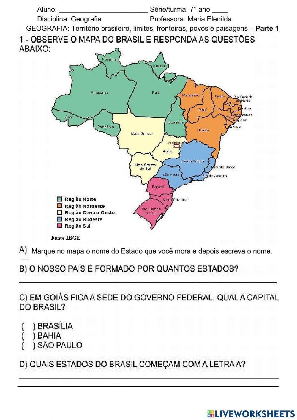 Território brasileiro, formação e paisagem