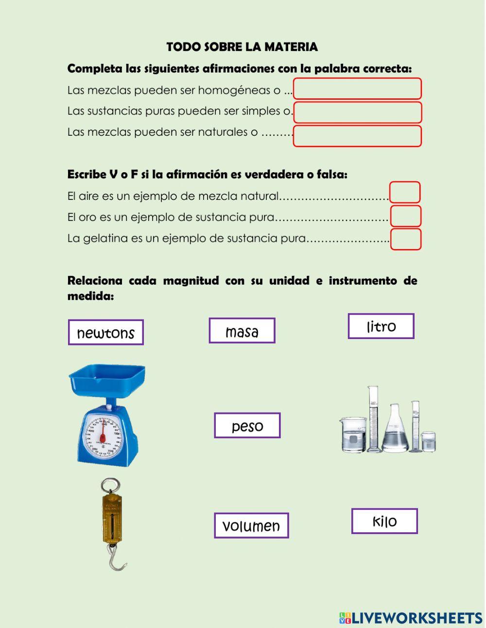 La materia y más...
