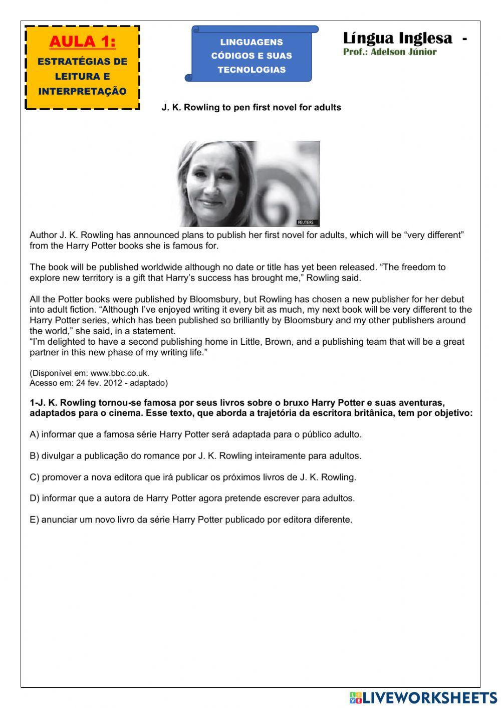 Atividade de leitura e interpretação 1