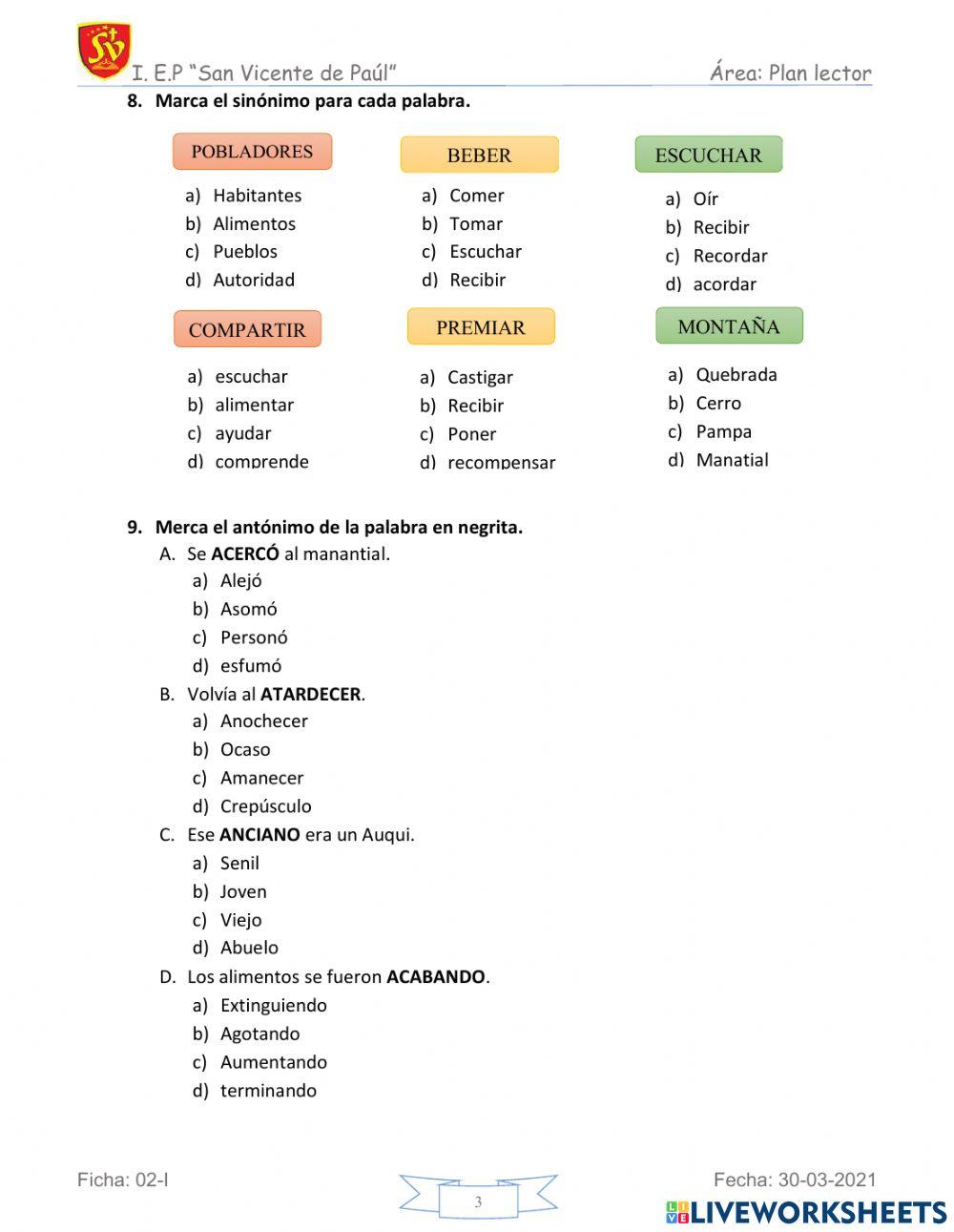 Lectura: Antushca y el misterioso del Auqui