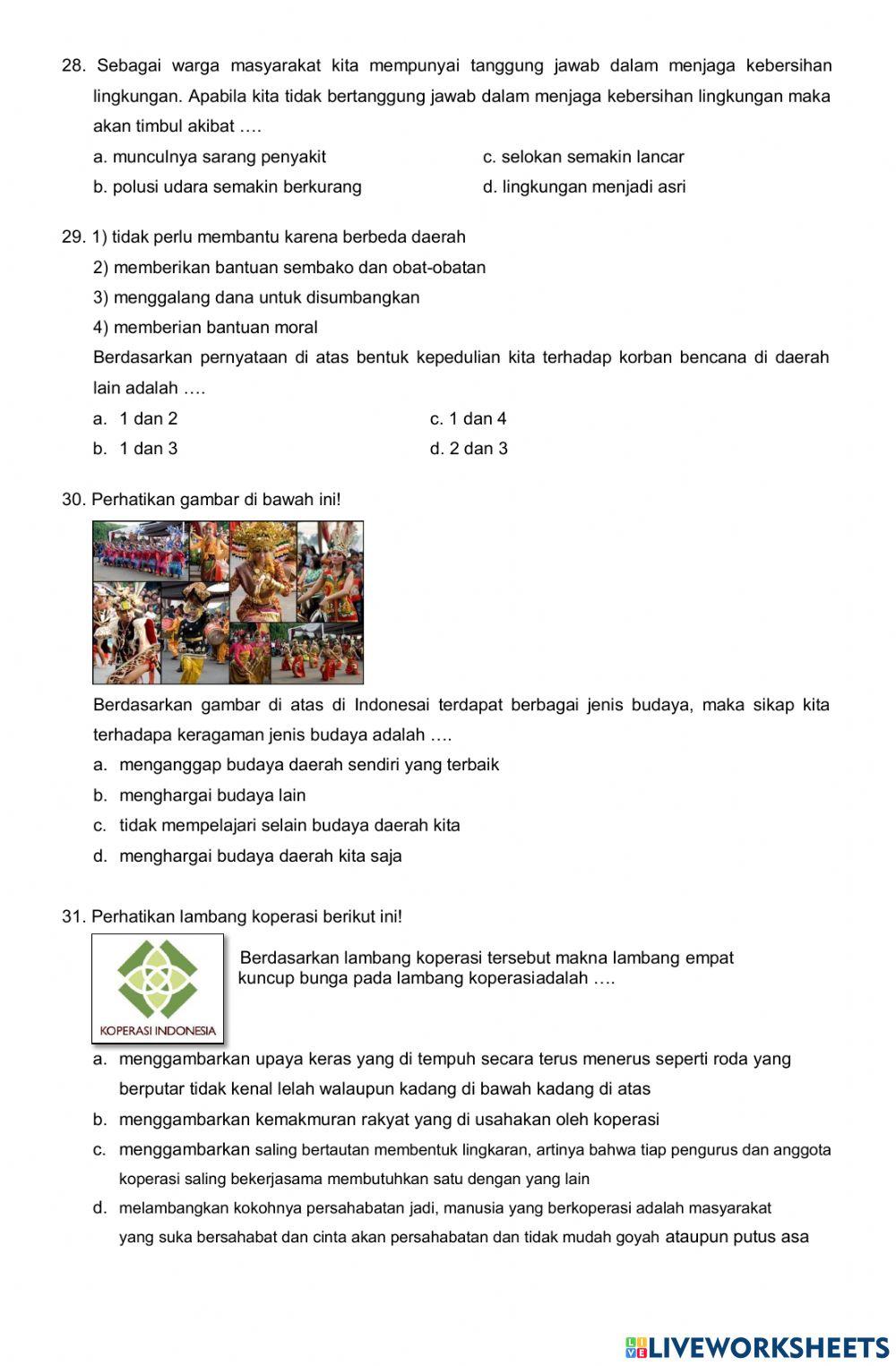 LATIHAN SOAL UJIAN SEKOLAH PKn