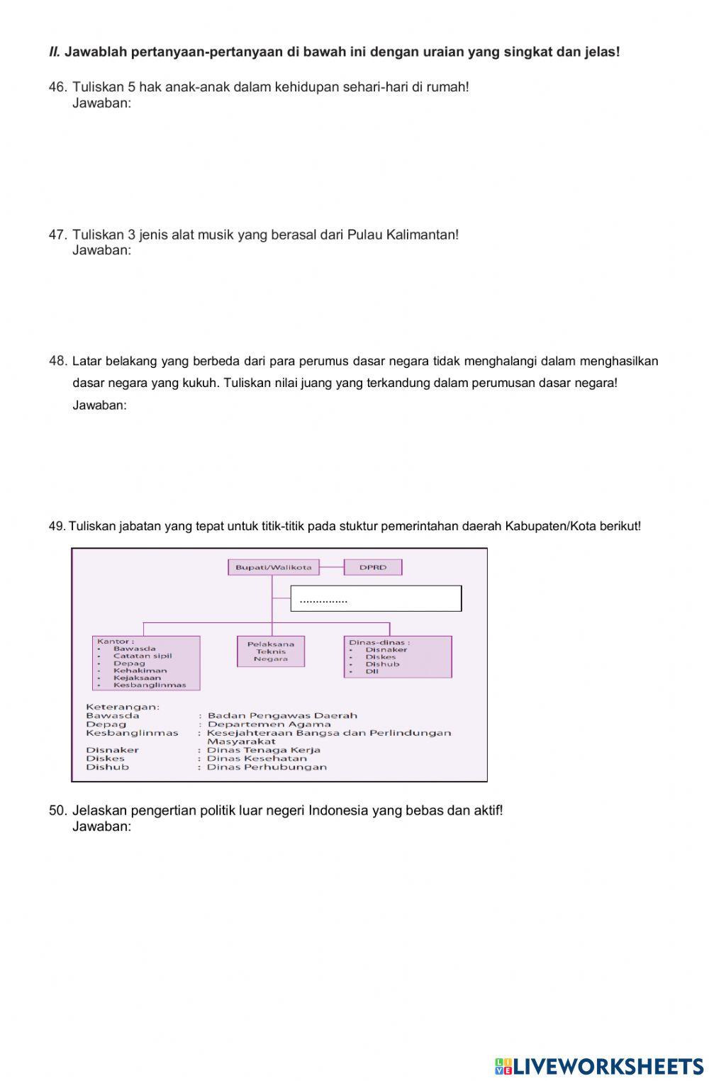 LATIHAN SOAL UJIAN SEKOLAH PKn