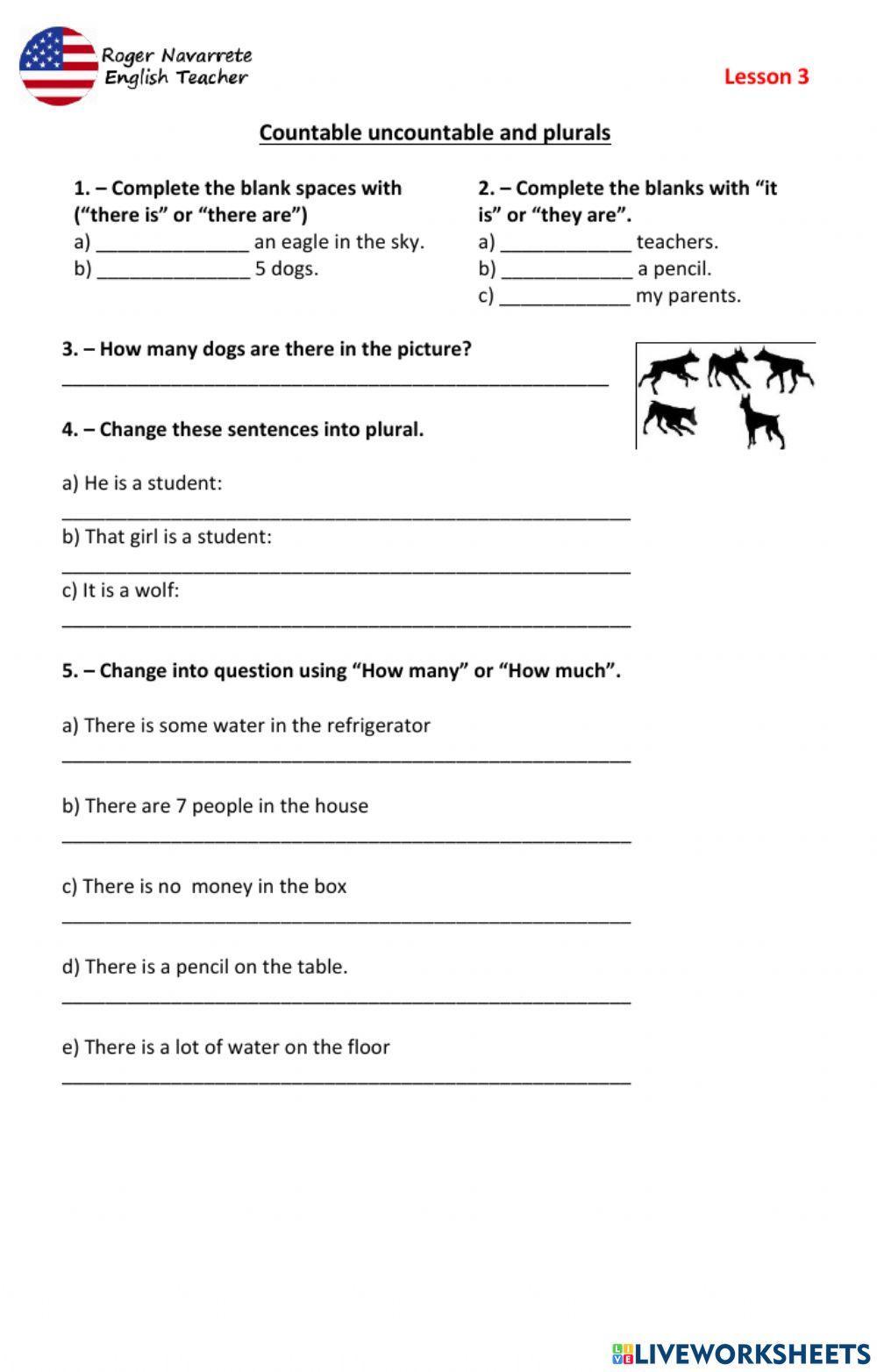 Countables and non countable nouns
