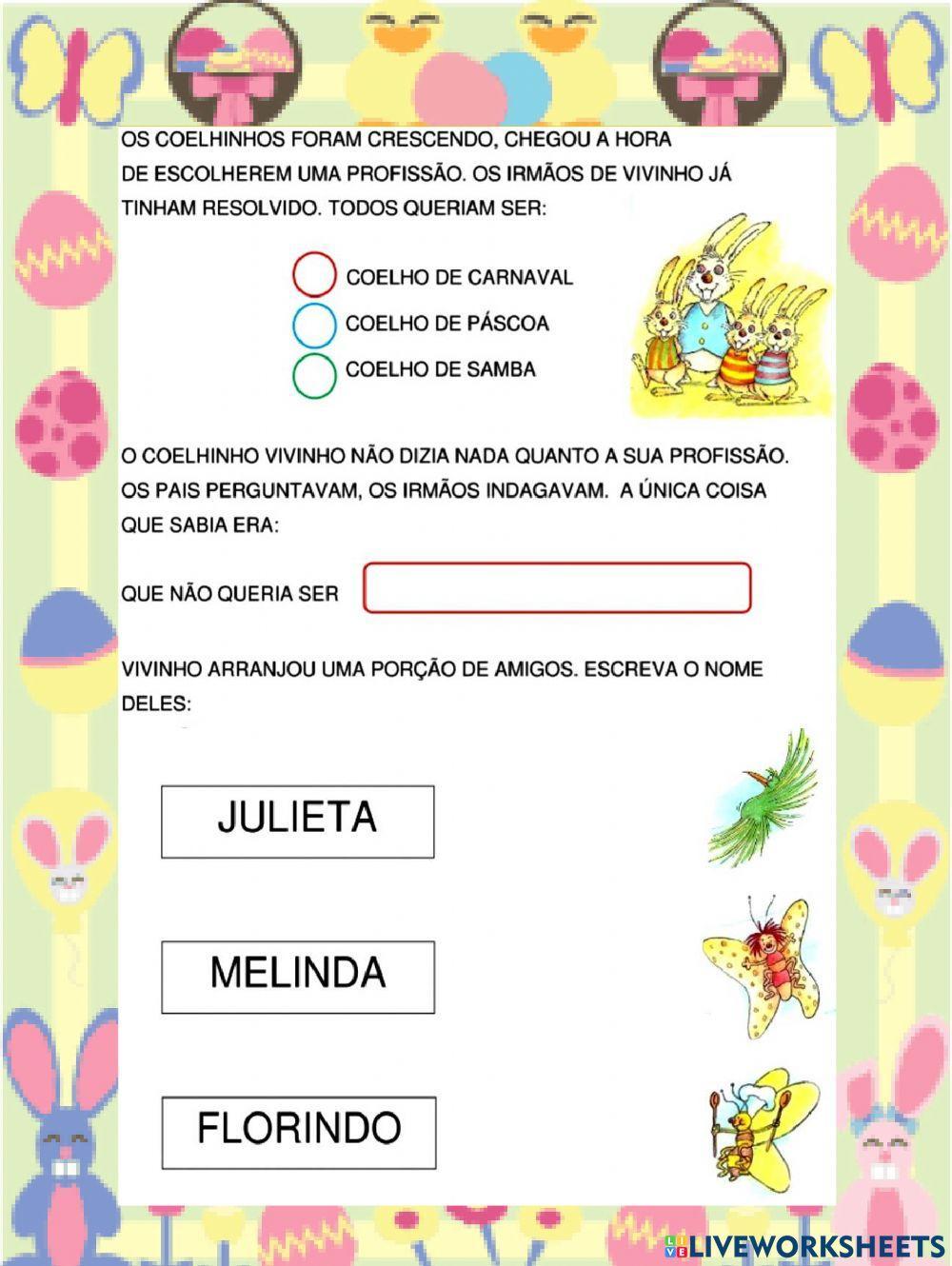 Atividade 033 - o coelho que não era de páscoa