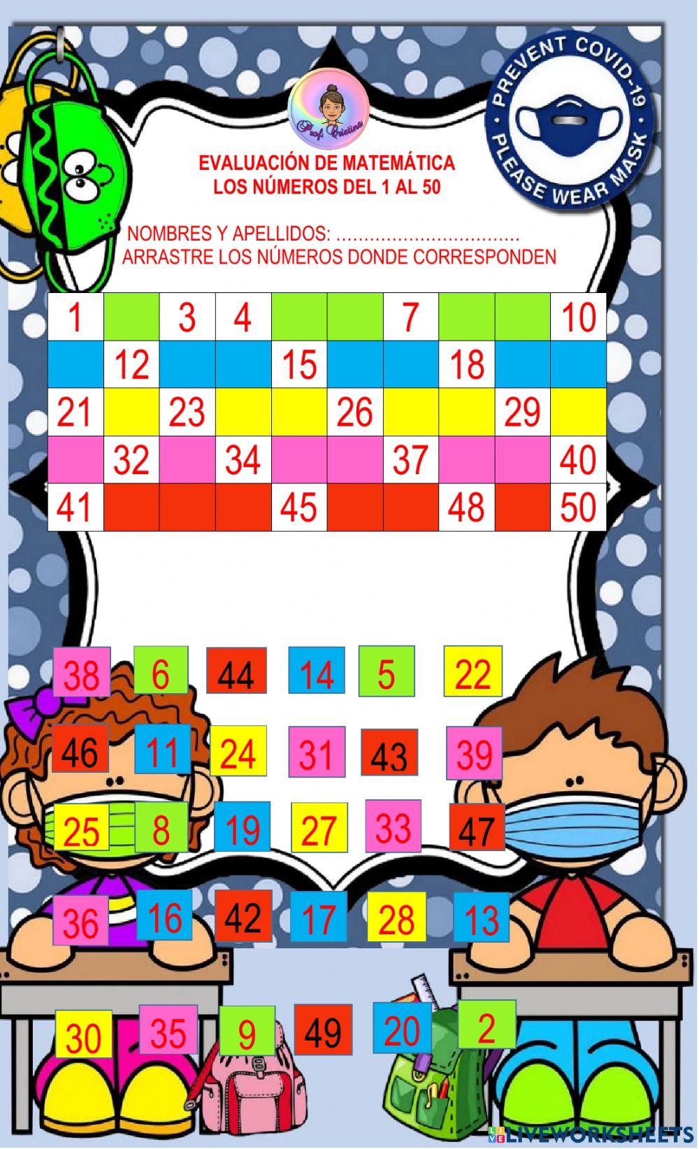 Números del 1 al 50