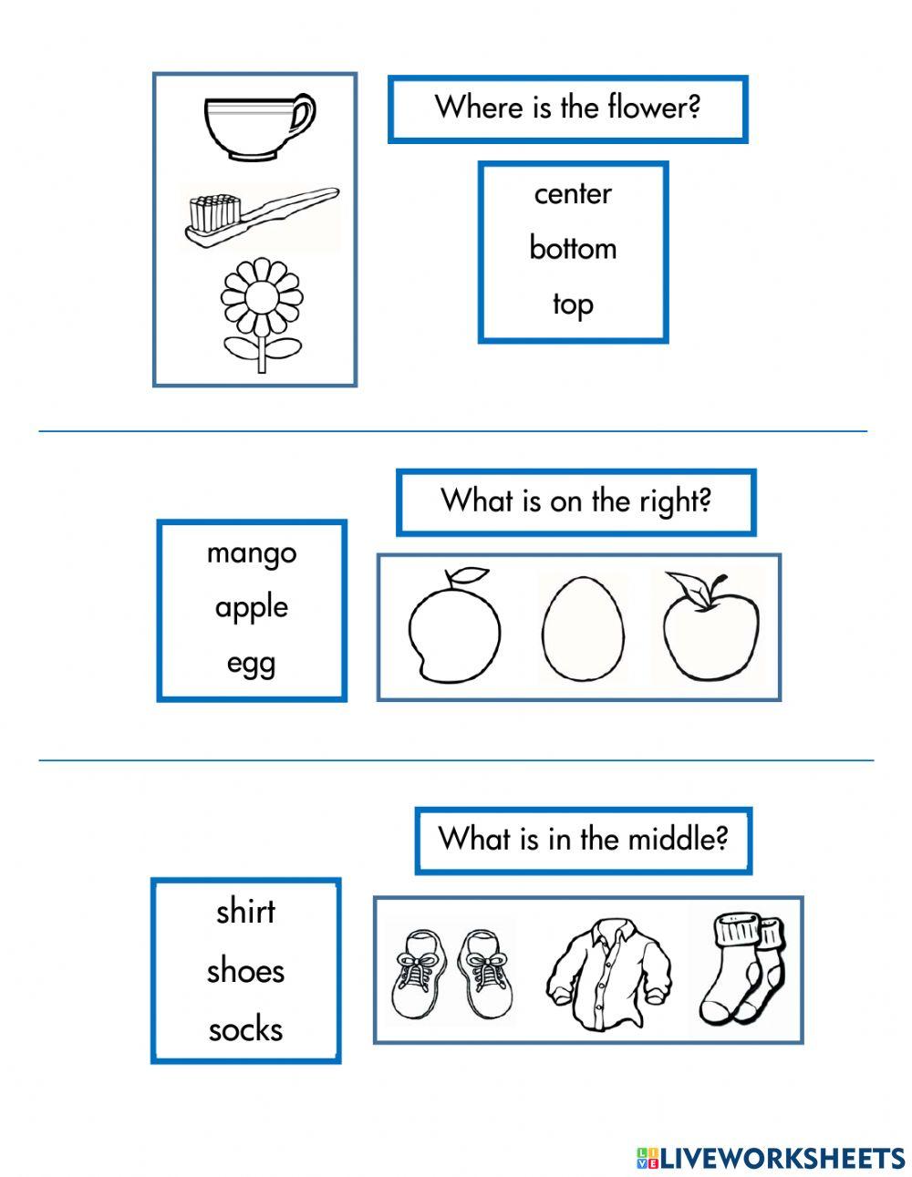 Math b positions online exercise for live worksheets