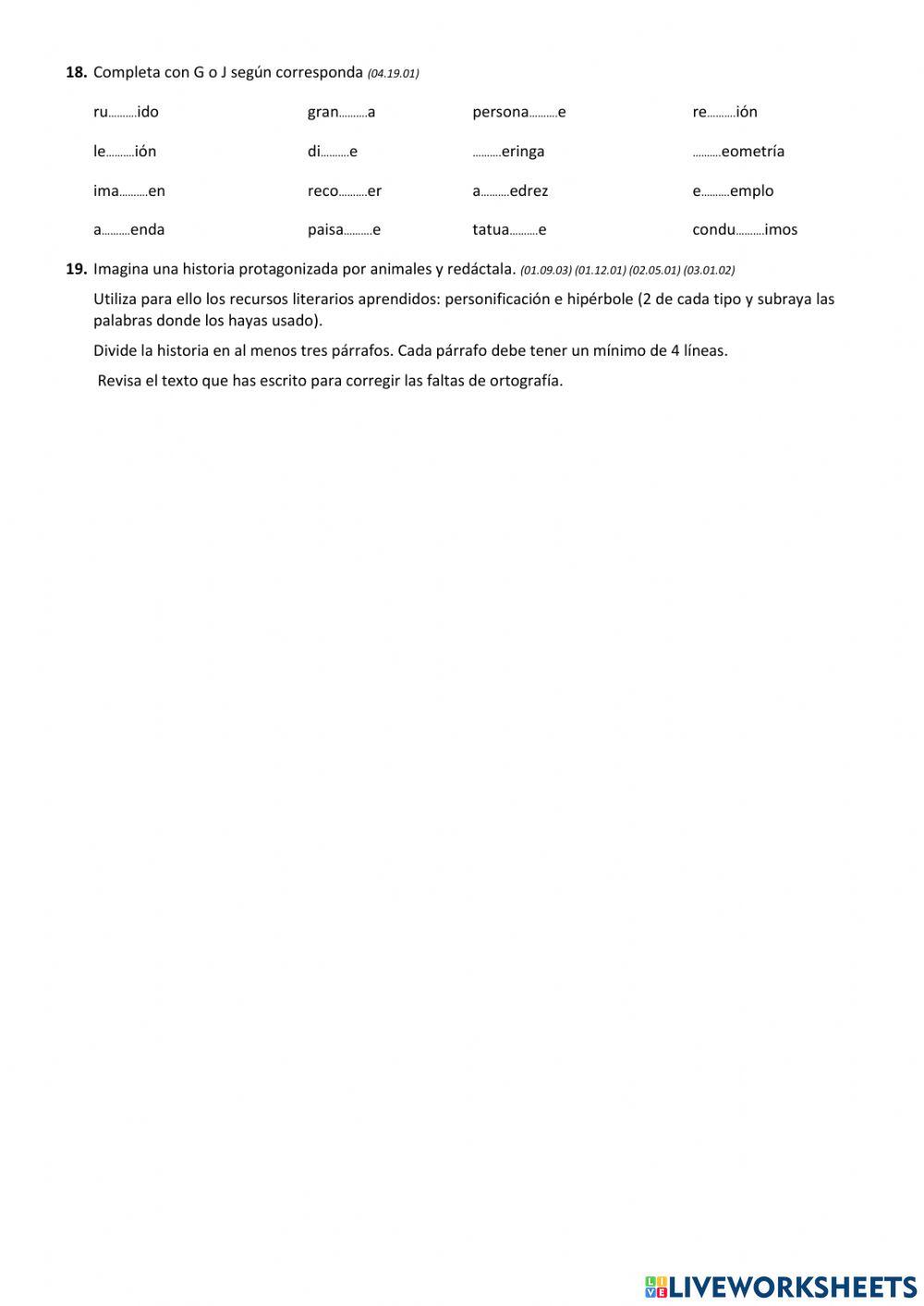 Control unidad 8 de lengua