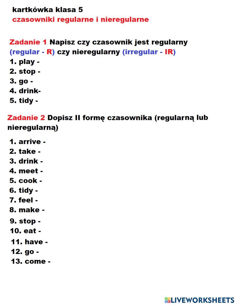 Regularne i nieregularne