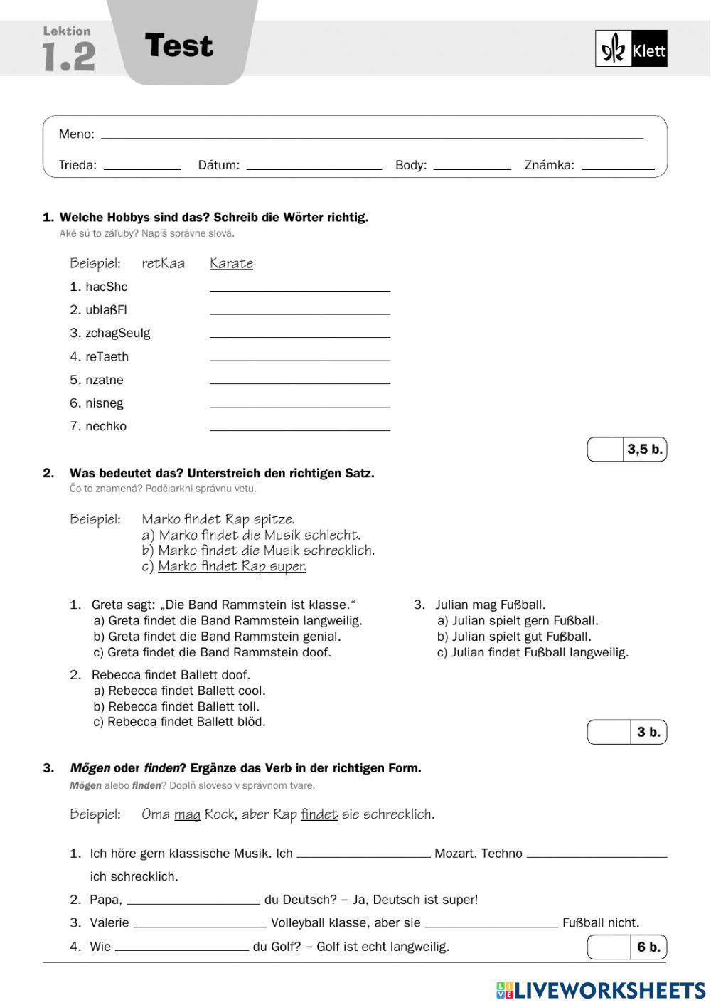 4920859 Test 2.1 lenka cvapkova LiveWorksheets