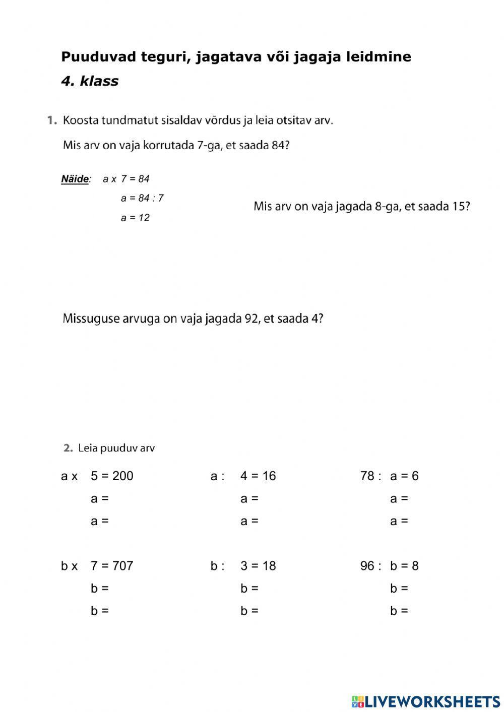 Tähe arvväärtuse leidmine