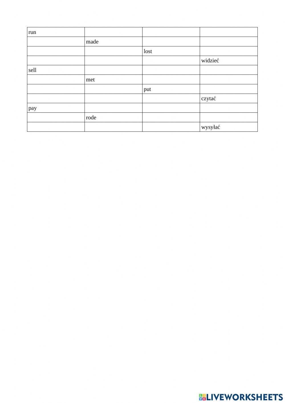 Irregular verbs Brainy 6 part 3