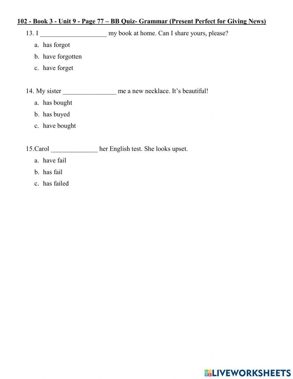 Present Prefect Practice