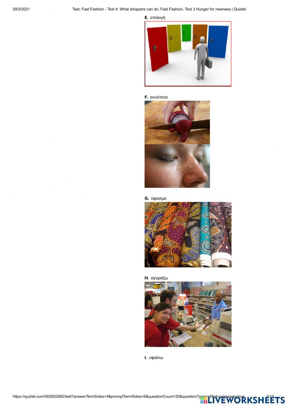 Fast Fashion Vocabulary Quiz on Quizlet