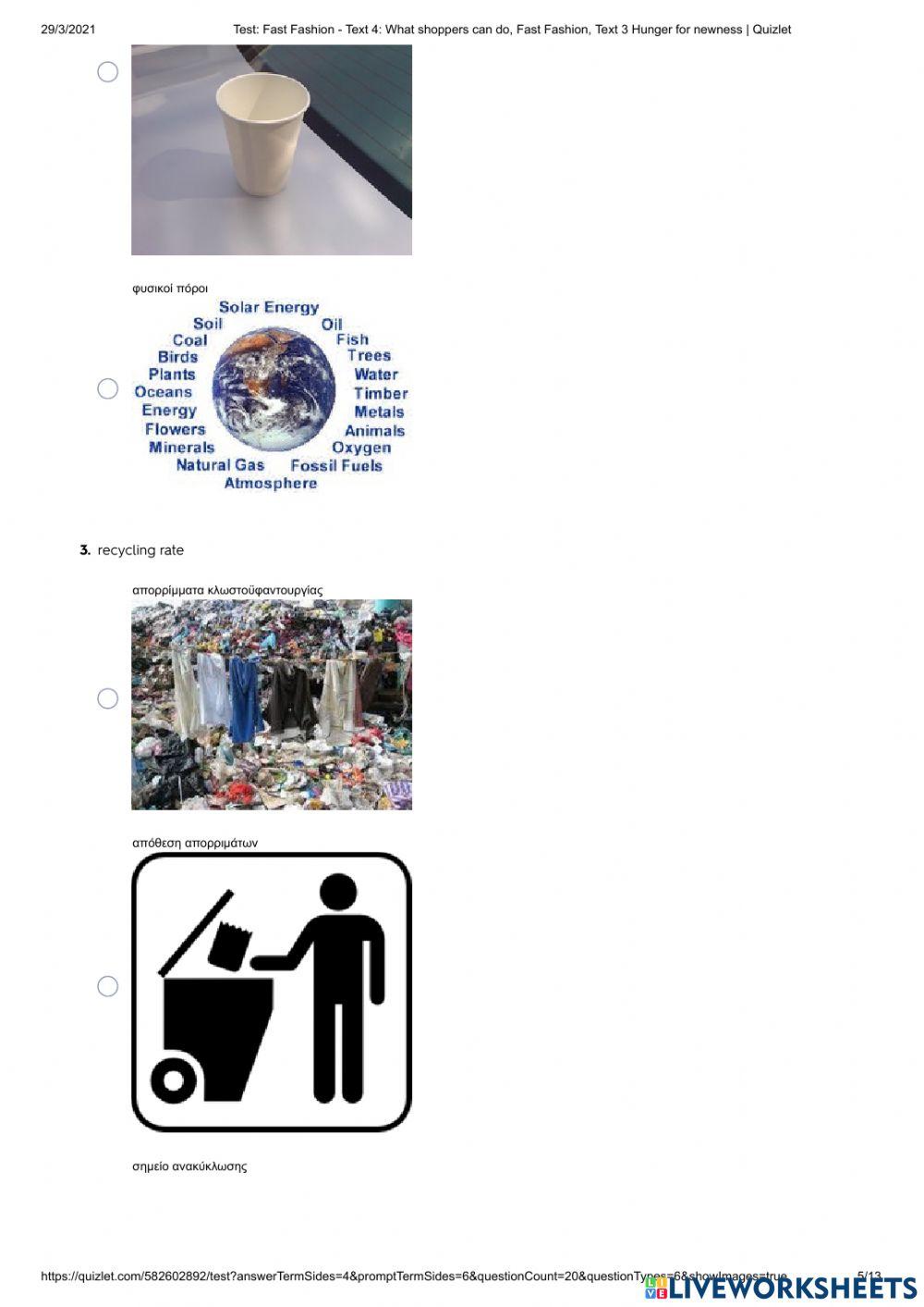 Fast Fashion Vocabulary Quiz on Quizlet