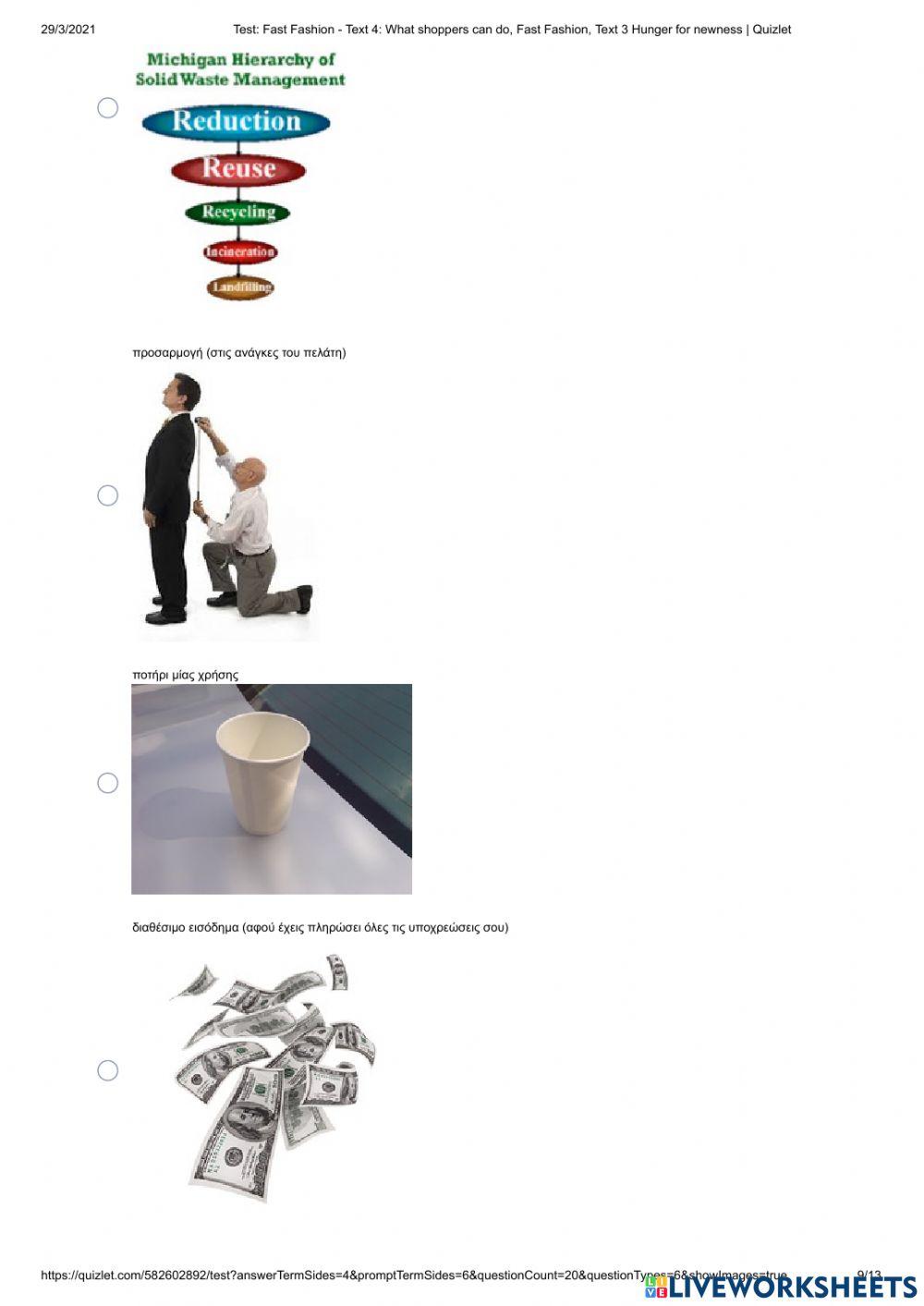 Fast Fashion Vocabulary Quiz on Quizlet