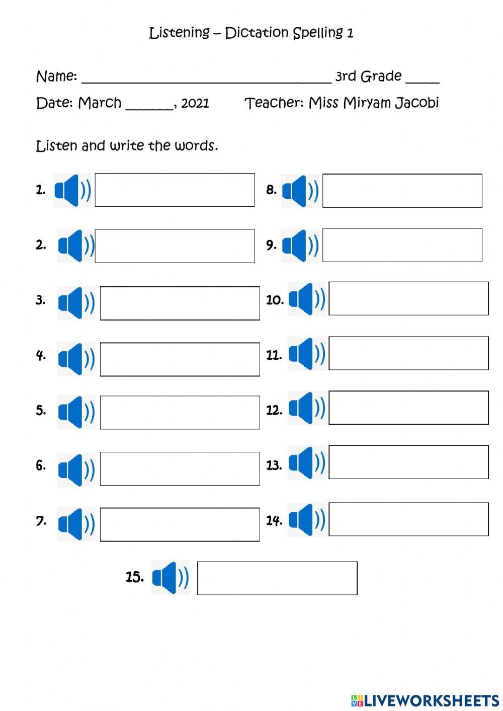 Listening Spelling 1