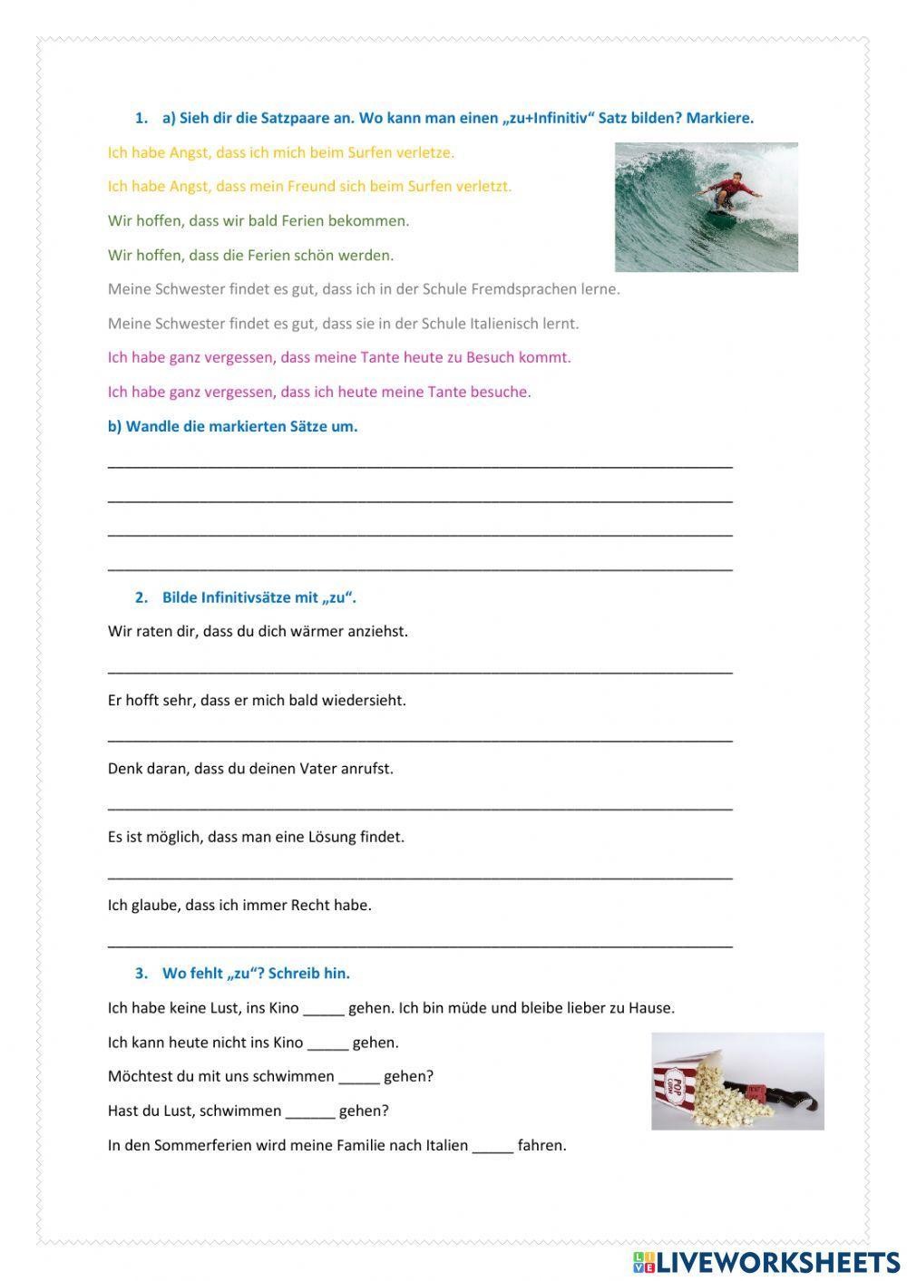 Zu+Infinitiv Übung