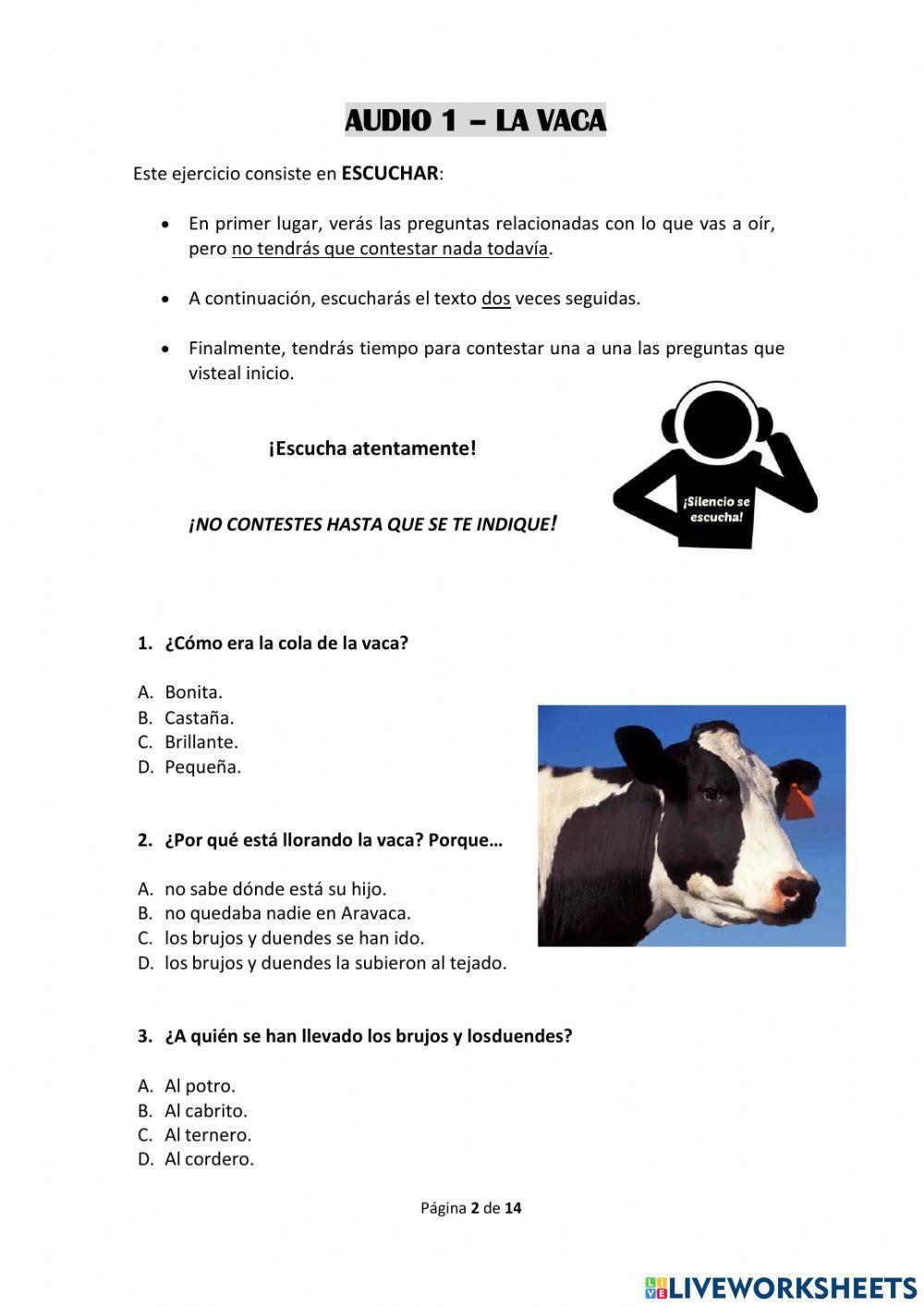 Comprensión oral. Prueba 2015